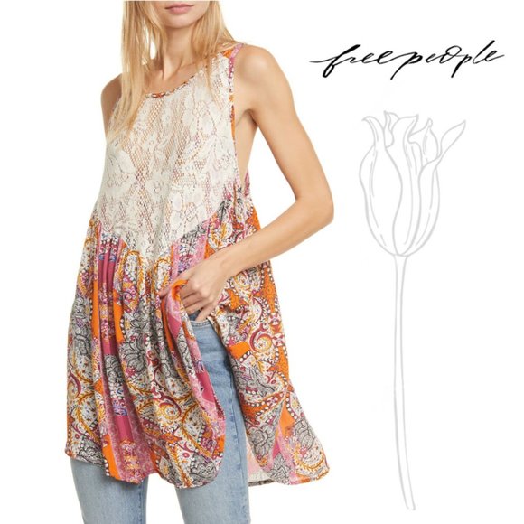 Free People Count Me in Trapeze Mini Dress Top - Picture 1 of 12